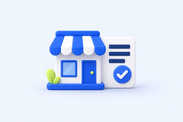 お店の基本情報をまとめたカードのイラスト